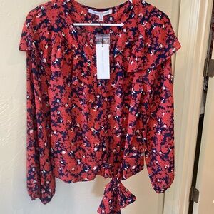NWT Collective Concepts navy and brick red blouse. New never worn! Size M